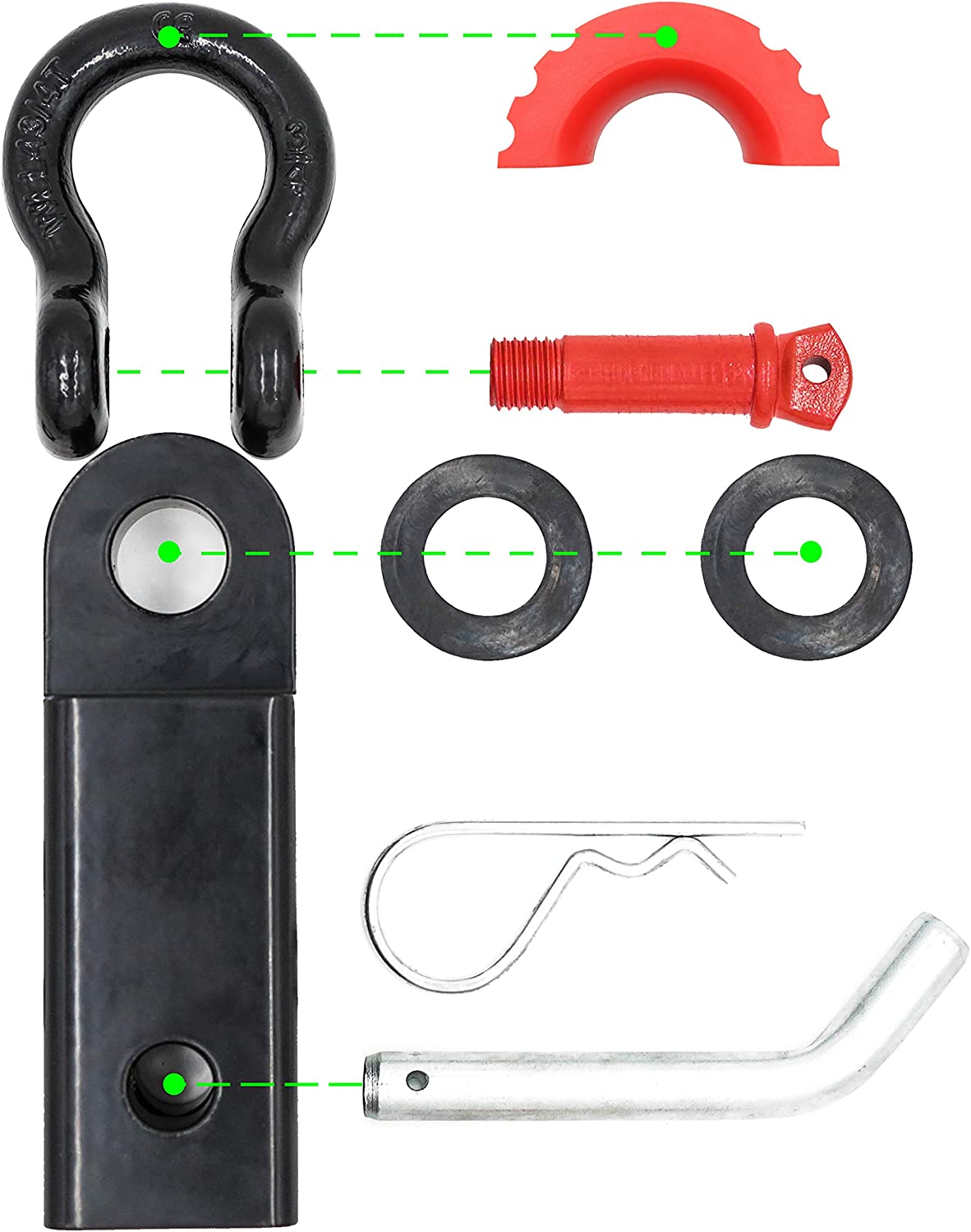 Forged Shackle Hitch Receiver w/ Isolator & Washers - 42,000 Lbs