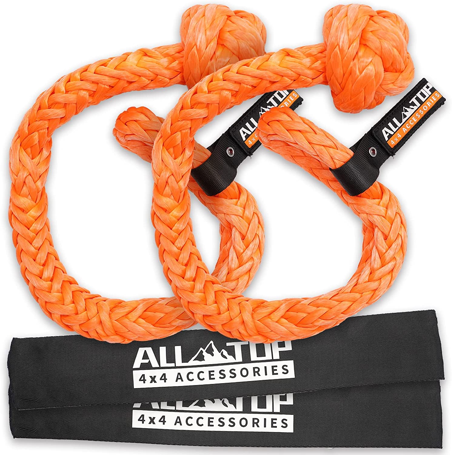 Soft Shackles + Recovery Ring Set: 2PCS x 48,300 Lbs Shackles +  Recovery Ring